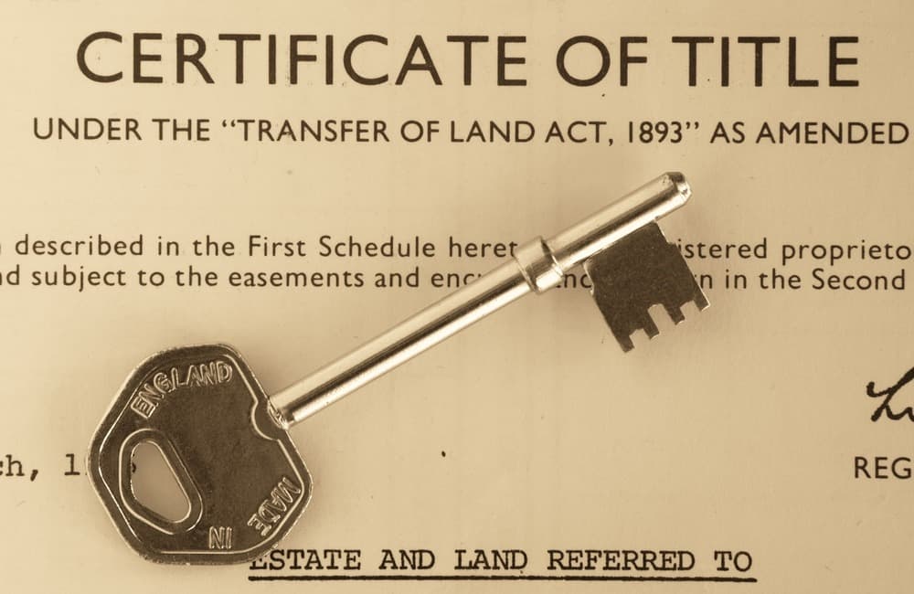 Certificate of title image